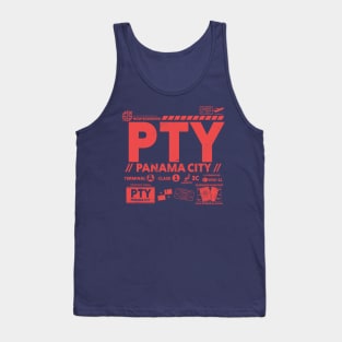 Vintage Panama City PTY Airport Code Travel Day Retro Travel Tag Tank Top